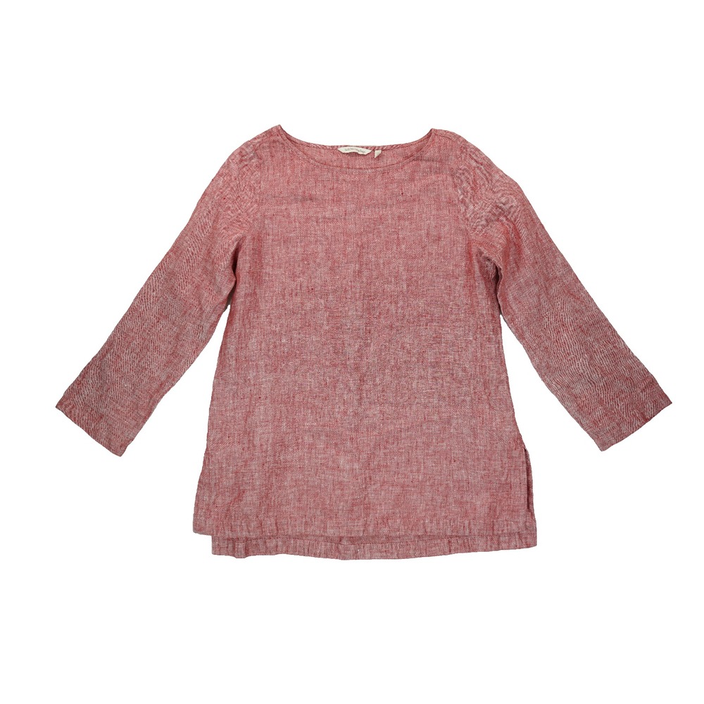 Soft Surroundings Blouse Womens Pink Linen Button Up Tunic Top Size PM
